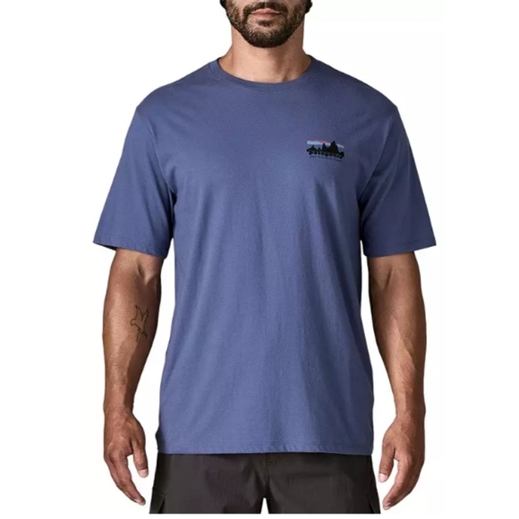NWT Patagonia  '73 Skyline Organic T-Shirt - CURRENT BLUE - Picture 2 of 2